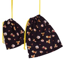 蘑菇印花束口袋, 海軍藍