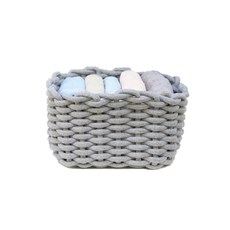 모모 다용도 코튼 꼬임 수납 바구니, 그레이, 1개