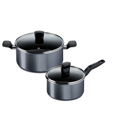 Tefal 特福 極上御藏系列湯鍋+鍋蓋 電磁爐適用, 灰色, 單16cm+正24cm
