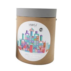 iwood 智能建築木積木 Z1001 100p, 淺粉色、淺紫色、淺藍色、薄荷色、淺黃色