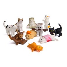 Momo 小貓裝飾品 10件組, 棕色, 膚色, 黃色, 藍色