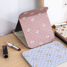 양손컴퍼니 레트로 접이식 탁상거울 5p, 브라운