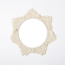 編繩壁掛式鏡子, 01白色