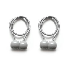 珠子磁鐵窗簾固定帶, 灰色的, 2個