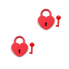 Pop MINDS愛心愛鎖+鑰匙 全紅, 2個