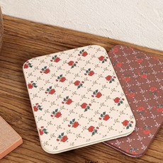 양손컴퍼니 레트로 접이식 탁상거울 4p, 베이지