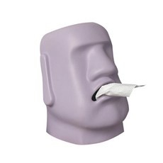 JCP圓滾滾摩艾石像衛生紙盒, 紫色的, 1個