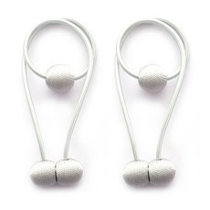 Ruby Coco 可愛珠子磁鐵窗簾繫帶包, 灰色的, 2個