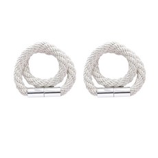 綁帶磁吸窗簾綁帶 59cm, 白色, 2個