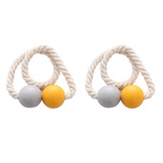 루비코코 예쁜 구슬 자석 커튼타이백, 그레이+딥옐로우, 2개