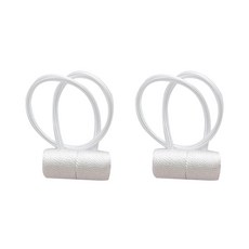 簡約磁吸窗簾綁帶 40cm, 白色, 2個