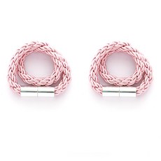 綁帶磁吸窗簾綁帶 59cm, 粉紅色, 2個