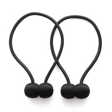 Rubyco 圓球磁吸窗簾綁帶, 黑色, 2個