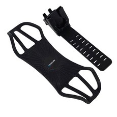 EGOJIN 矽膠手機座 L 130mm x W 50mm + 背帶 L 135mm x W 29mm, 黑色的, 1個