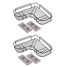 羅斯路 浴室轉角置物架, 黑色, 2個