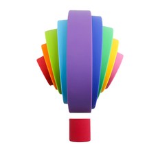 Blue Ginkgo 矽膠彩虹堆疊器 10p 套組, 1套