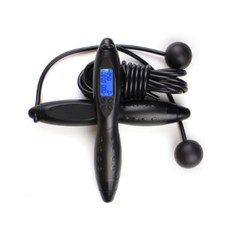 四季 2in1 智能數位有線無線兩用計數跳繩 B型, 黑色