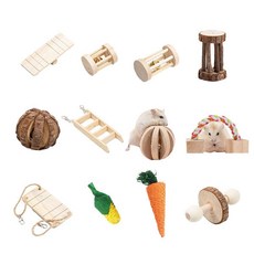 倉鼠用木頭玩具 12種組, 混色, 1套