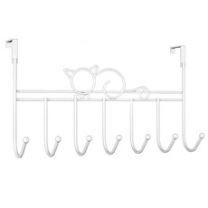 現代貓咪6鉤掛鉤 41.5 x 21.5 cm, 白色, 1個