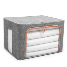 투명창 수건 수납함 66L 50 x 40 x 33 cm, 그레이, 1개