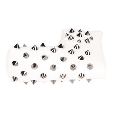 luxgolf 高級絎縫鉚釘桿頭套 推桿刀片型 LXHC013, 白色 暗銀色, 1個