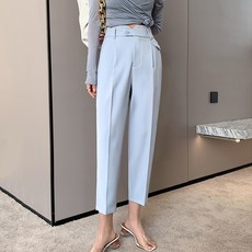 페이퍼먼츠 여성용 세미 슬림 라인 심플 데일리 9부 슬랙스 팬츠 00450