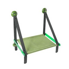 고양이 창문 부착형 공중 해먹, 녹색틀, 1개