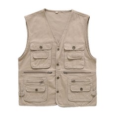 Potegaru 簡約釣魚背心, 沙色