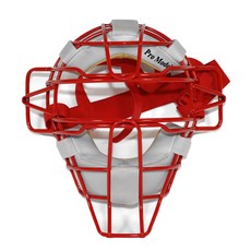 BRETT 輕量捕手面罩, 紅色 + 灰色, 1個