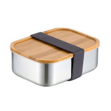 不鏽鋼原木方形便當盒 S, 混色, 1個