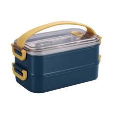 防水保鮮盒 2層, 深藍色, 1個