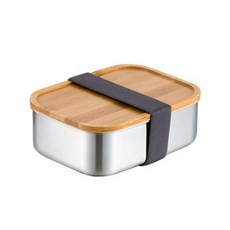 不鏽鋼原木方形便當盒 L, 混色, 1個
