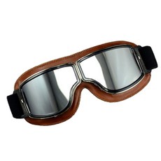 Naya Style滑雪護目鏡 QN-89-10, 棕色（框架），銀色（膠片）