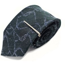 THOMAS VAILEY 深海絲綢別針裝飾領帶