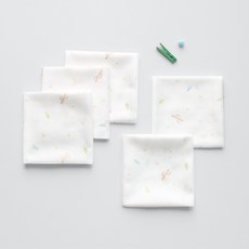 moms nature 竹節棉仙人掌印花手帕 5入