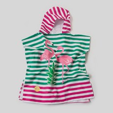 SWINGSLIDE 孩童斗篷火烈鳥綠色泳裝