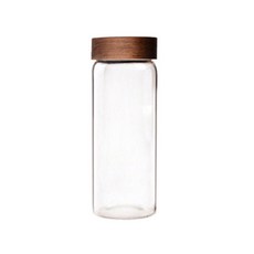 하리코 유리 원목 뚜껑 양념 용기, 1개, 800ml