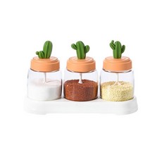 仙人掌香料玻璃瓶 240ml 3款, 1組