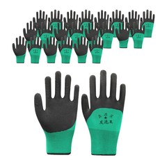 리틀린 천연 라텍스 공업용 장갑 24cm, 그린, 12세트