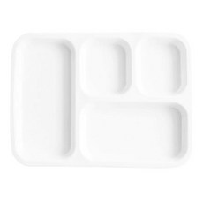 Hariko陶瓷4格餐盤, 白色的