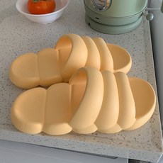 JW트레이더스 엠보 구름 홈 슬리퍼, 옐로우, 1개