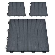 BlueEealth PVC 조립식 마루 다용도 매트, 그레이, 3개