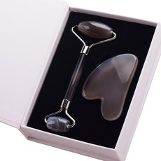 Laramiz 刮痧面部按摩工具滾輪+心形包裝套組，透明灰色，1 套, 透明灰色, 1套