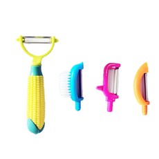 Potegar手柄+可拆卸削皮器 4件組, 隨機發貨（手柄），混色（填充）, 1套