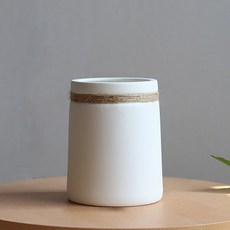 家是寶陶瓷繩子花瓶 簡約現代花瓶 c, 白色的