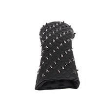 luxgolf 高級絎縫鉚釘一號木桿頭套 LXHC013, 黑深銀色