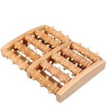 Lalamiz 腳底按摩指壓穴位摩擦滾輪 F0006 4排, 1個, 木質