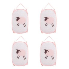 Yangson Company 洗衣收納籃, 粉紅色, 4個