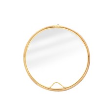 VANESSDECO 葉片裝飾藤製圓形鏡子 No2, 天然