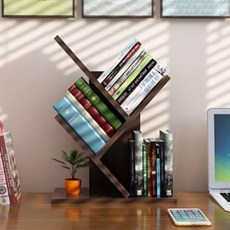 피티즘 원목 미니 수납 3층 책장 책꽂이, 다크브라운